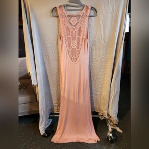Crochet Back Maxi Dress